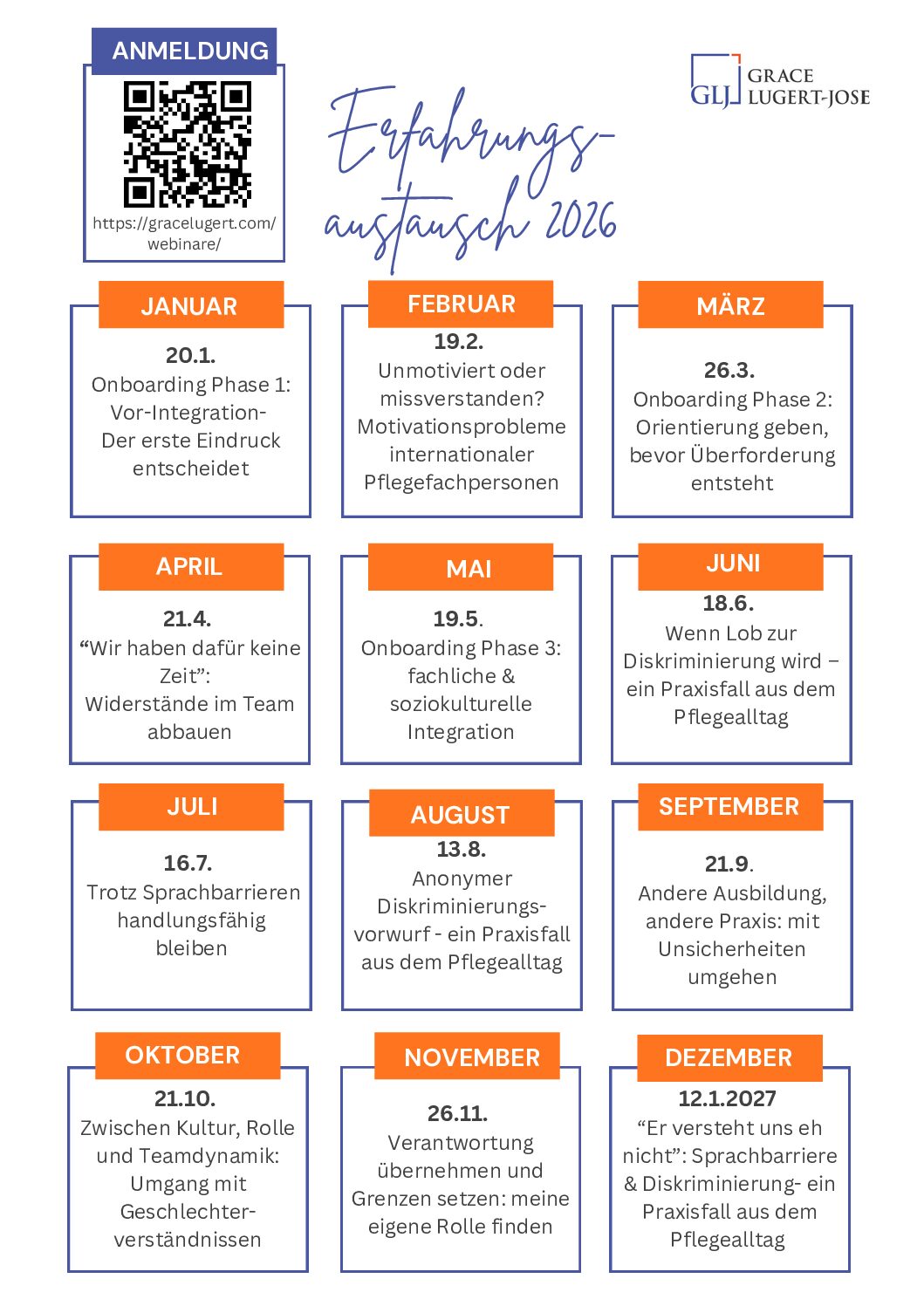 Erfahrungsaustausch Jahresübersicht2026